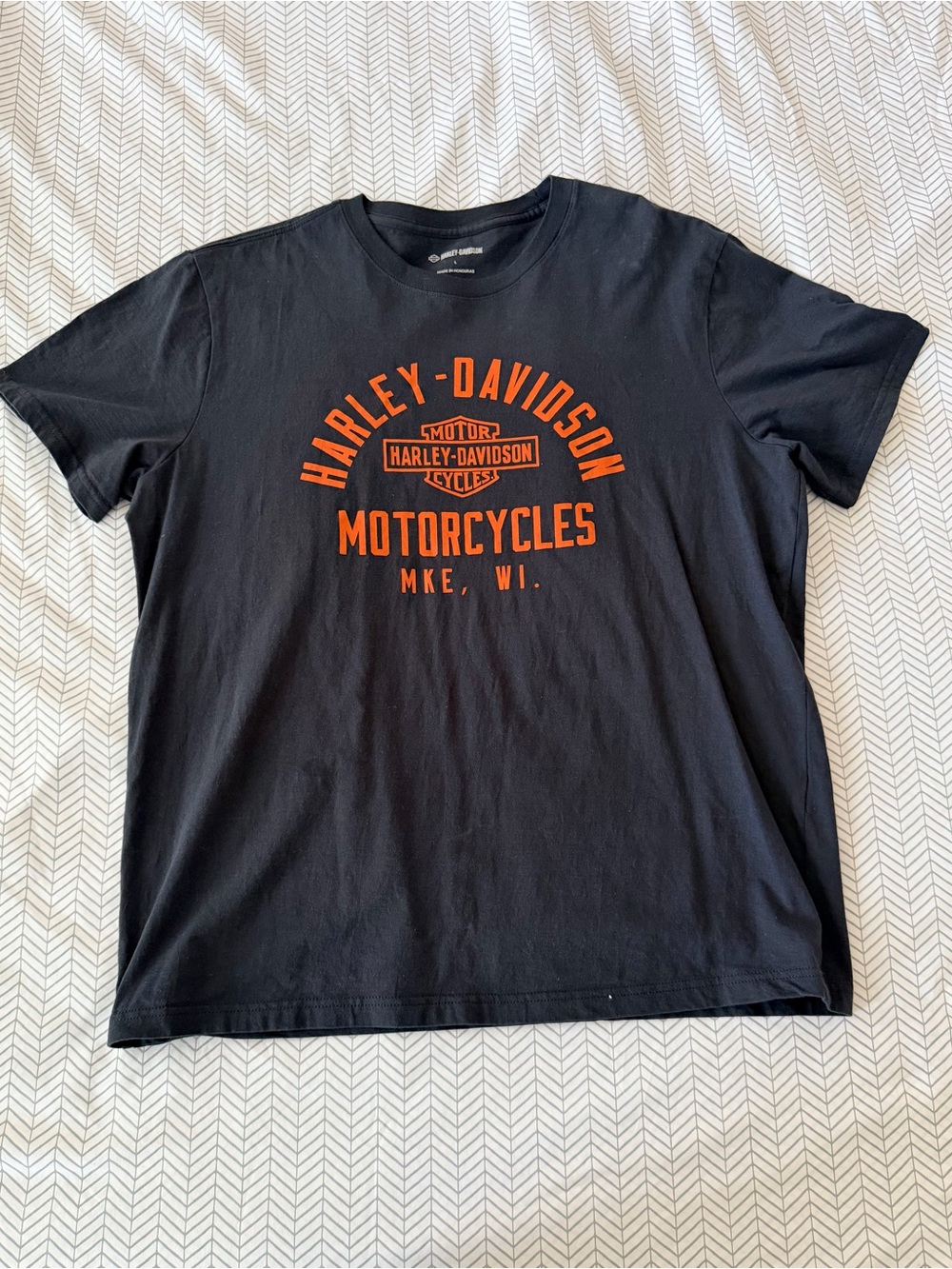 Harley-Davidson Black T-Shirt with Orange Logo